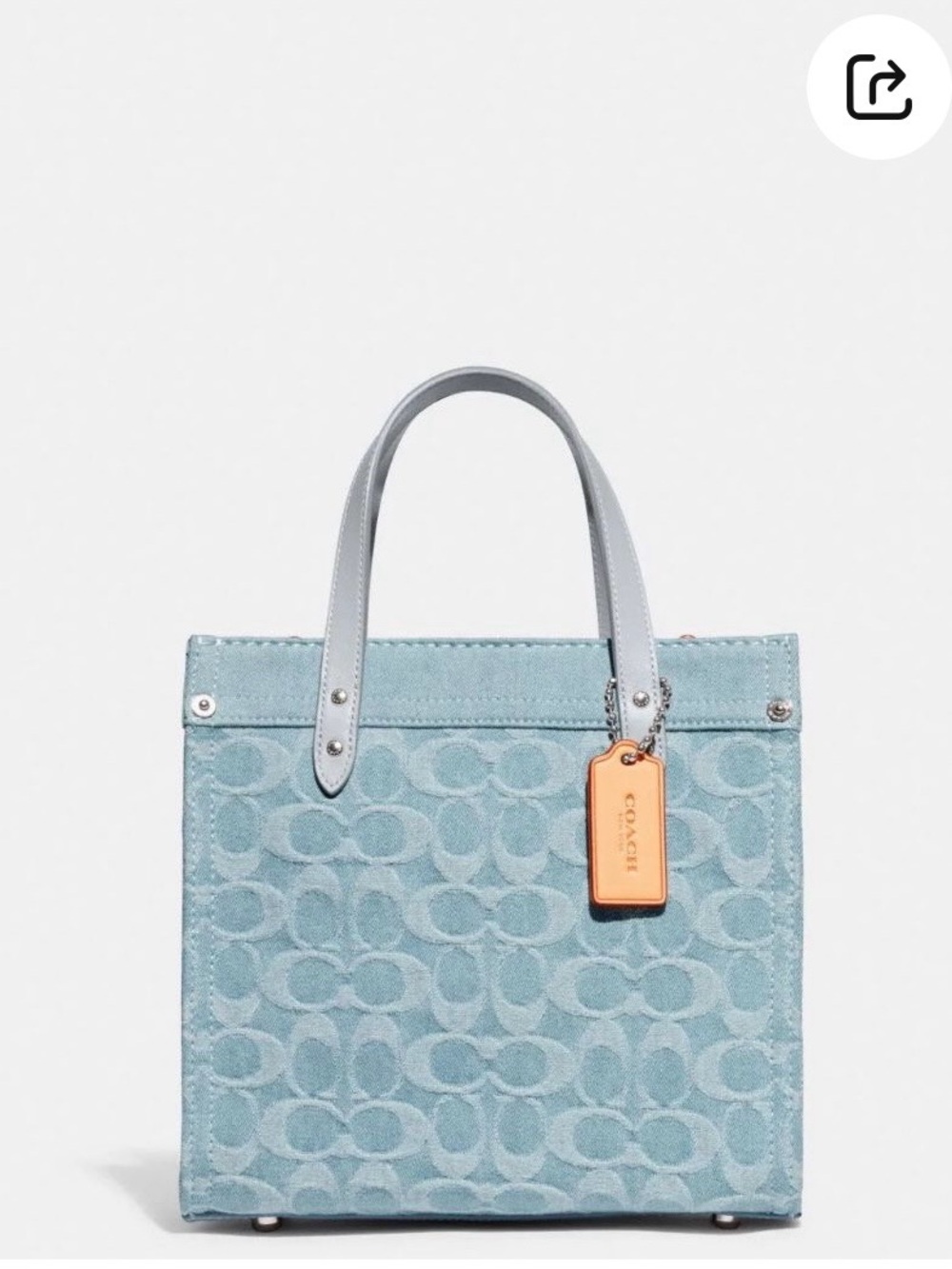 Coach Light Denim Field Tote 22